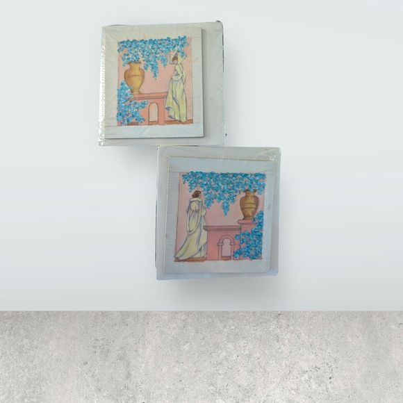 Lot of 2 Original Lynnette Ewoldt Reproduction Print Unframed 4.25" X 4.25"